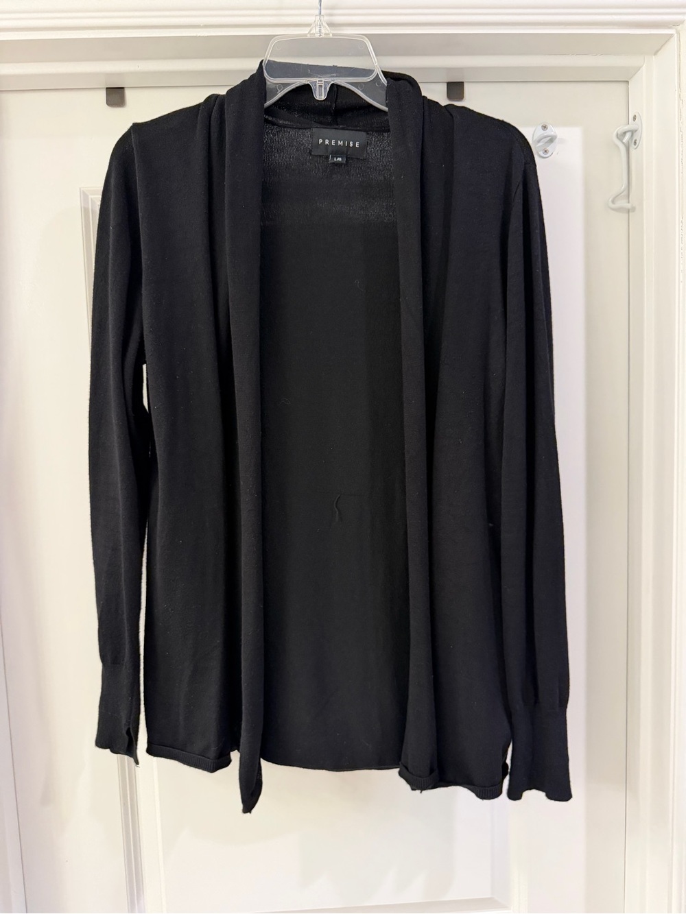 Premise Black Open-Front Lightweight Cardigan